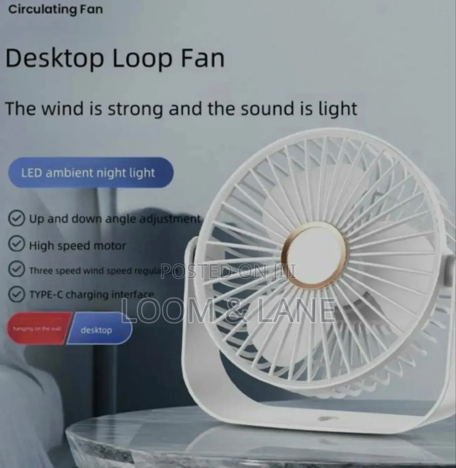 Usb Rechargeable Air Circulation Desk Fan