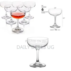 Set of 6 Crystal Coupe Glasses