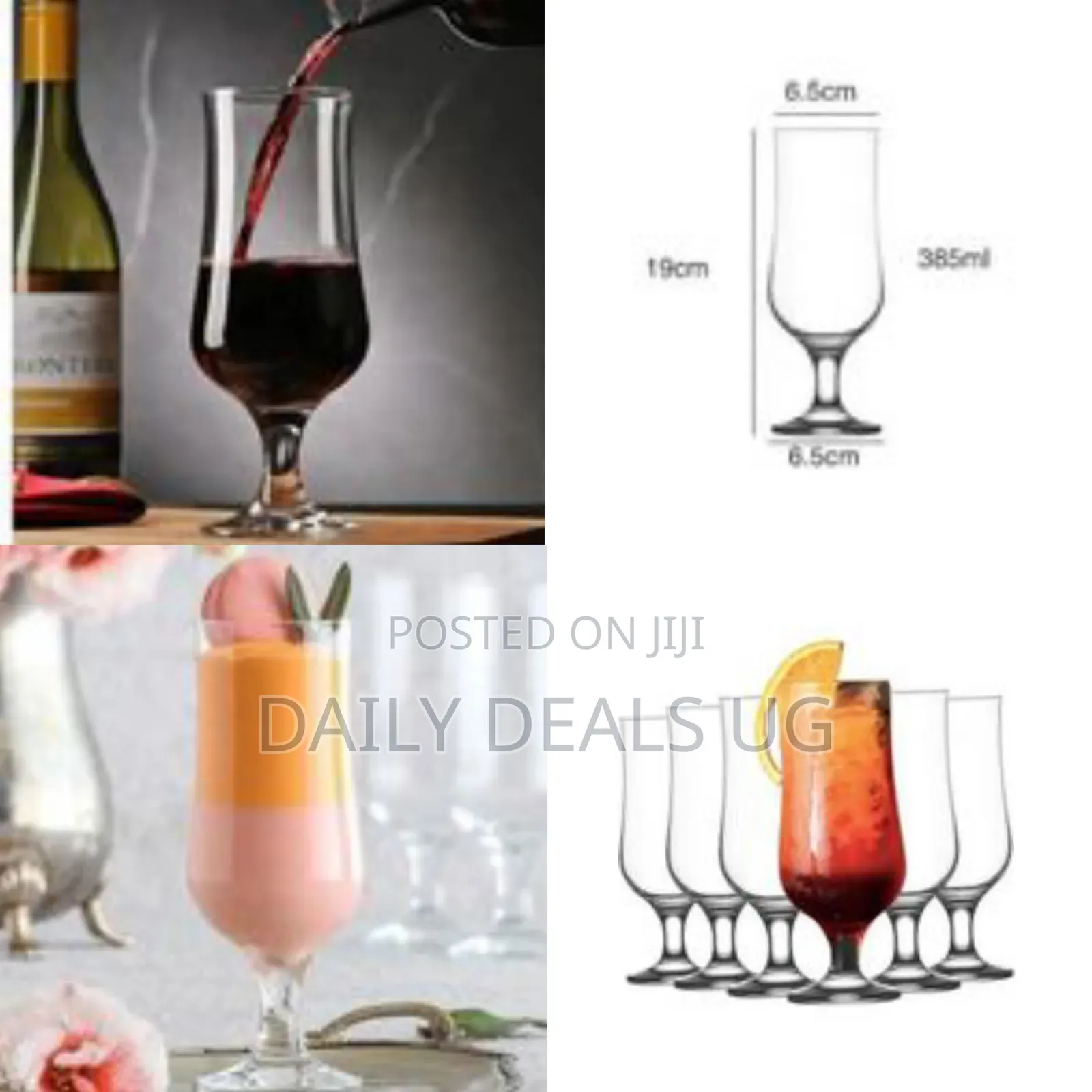 6 Piece Set of Large Glasses