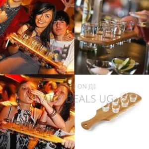 Serving Paddle With Shot Glasses - Multicolor