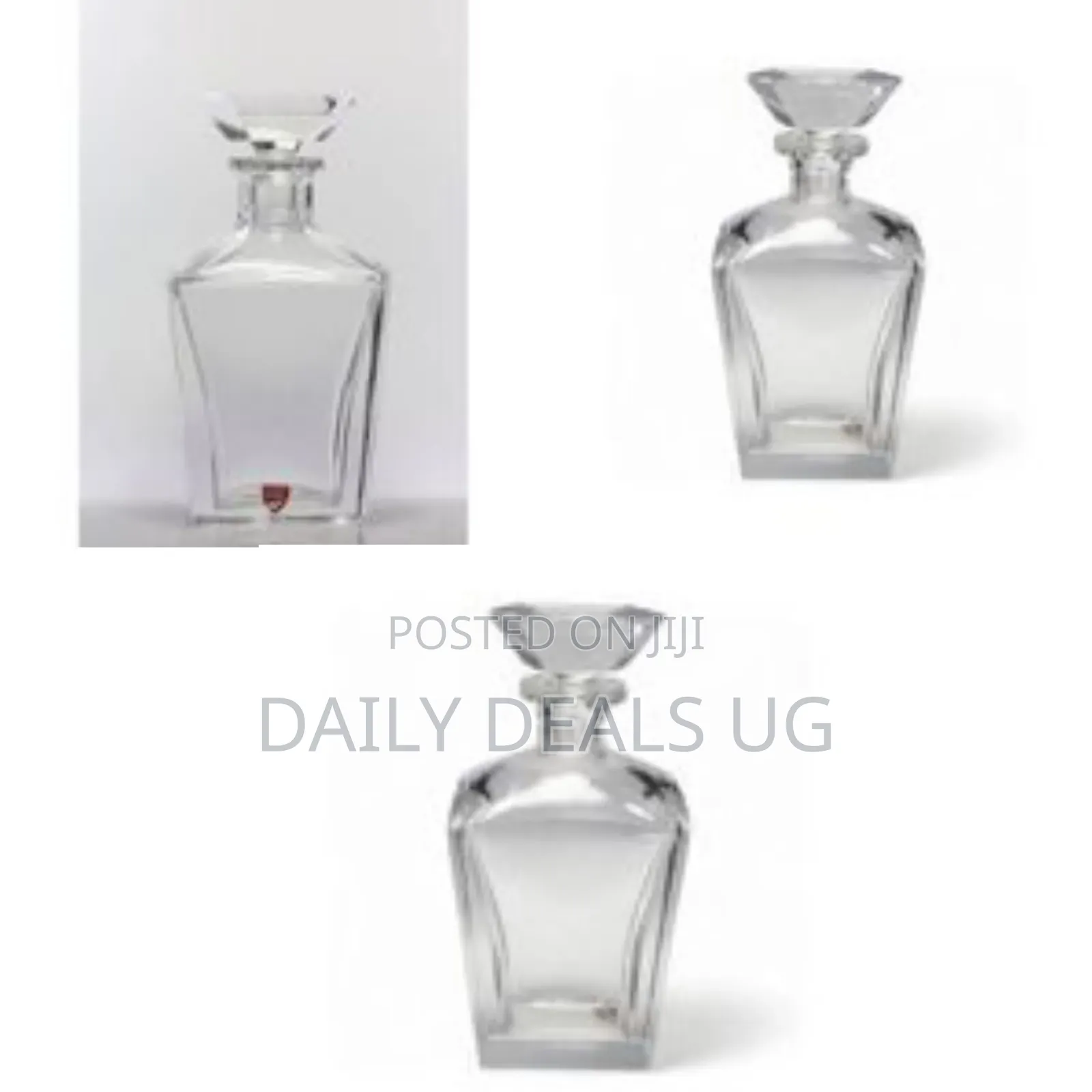 Elegant Crystal Decanter With Gem-Cut Stopper - Clear