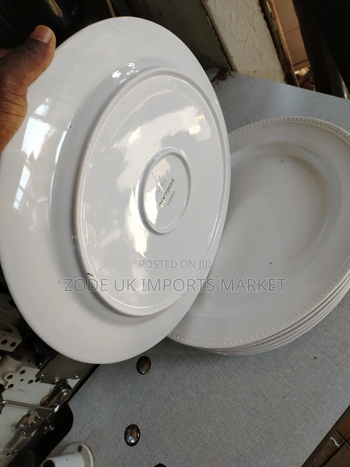 Beaded Oval Porcelain Serving Platter.