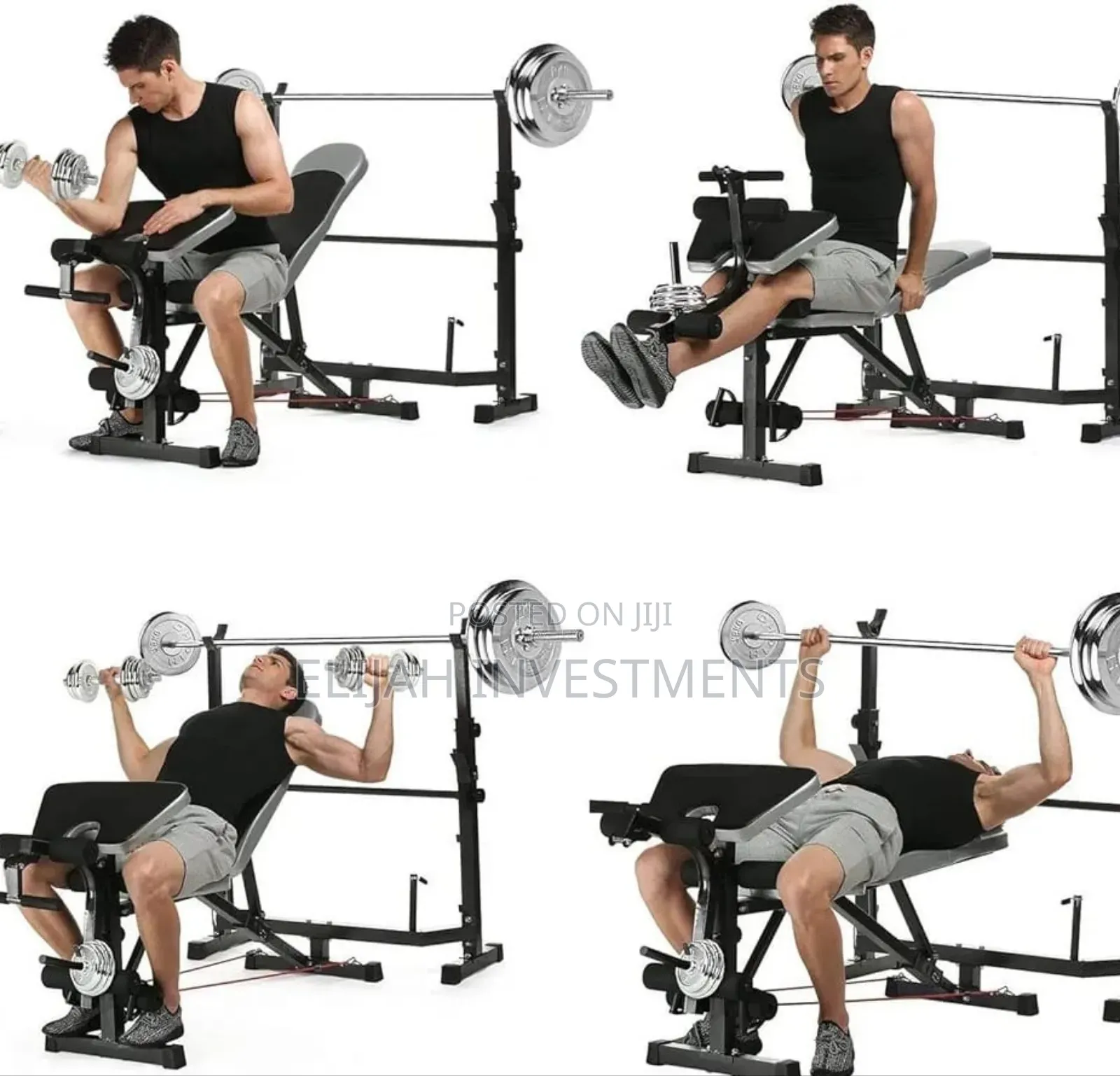 Multifunctional Adjustable Weight Lifting Bench Press Set