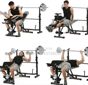 Multifunctional Adjustable Weight Lifting Bench Press Set