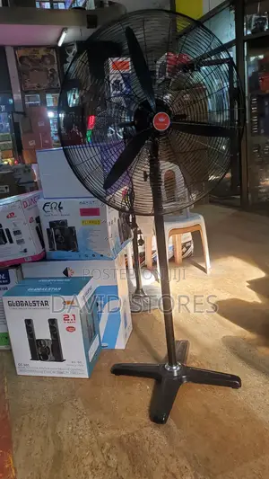 30′′ Heavy Industrial Stand Fan – 3-Speed (Black)