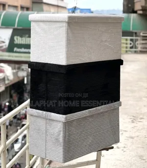 Coral Textured Ottoman Storage Boxes