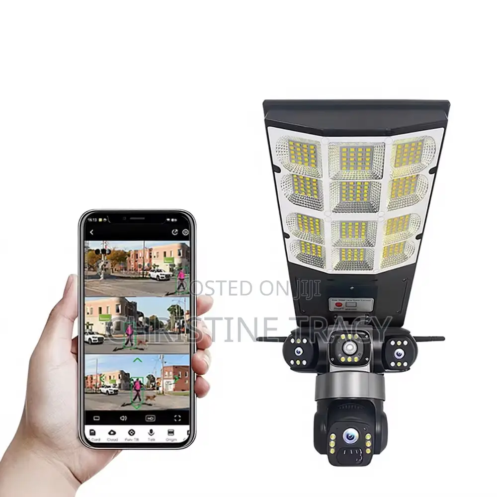 Solar Powered Street Light With a V380 Pro 4g Security Camera System