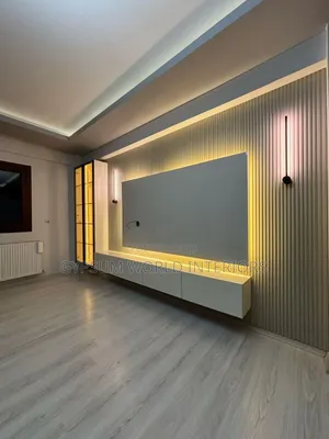 Tv Unit With Wall Panels and Marbel Sheet