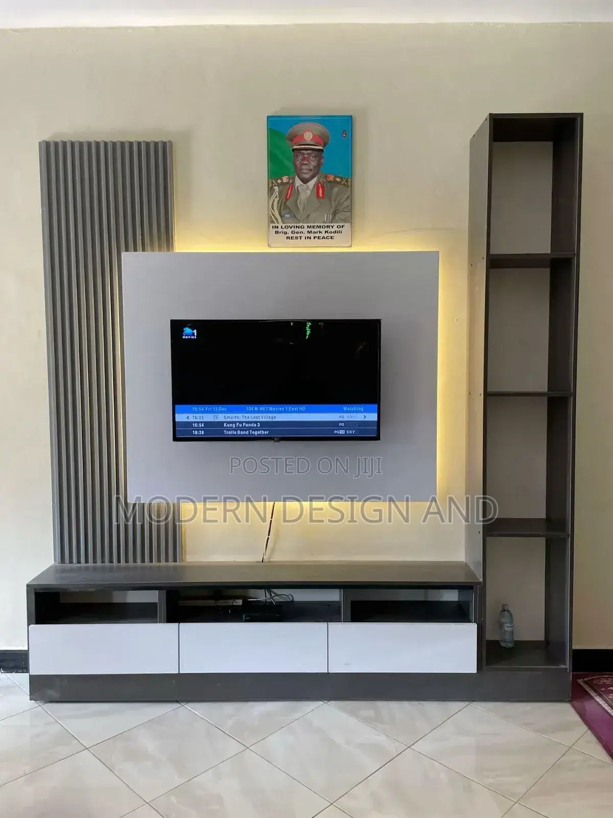 Tv Unit With Wall Panels and Marbel Sheet