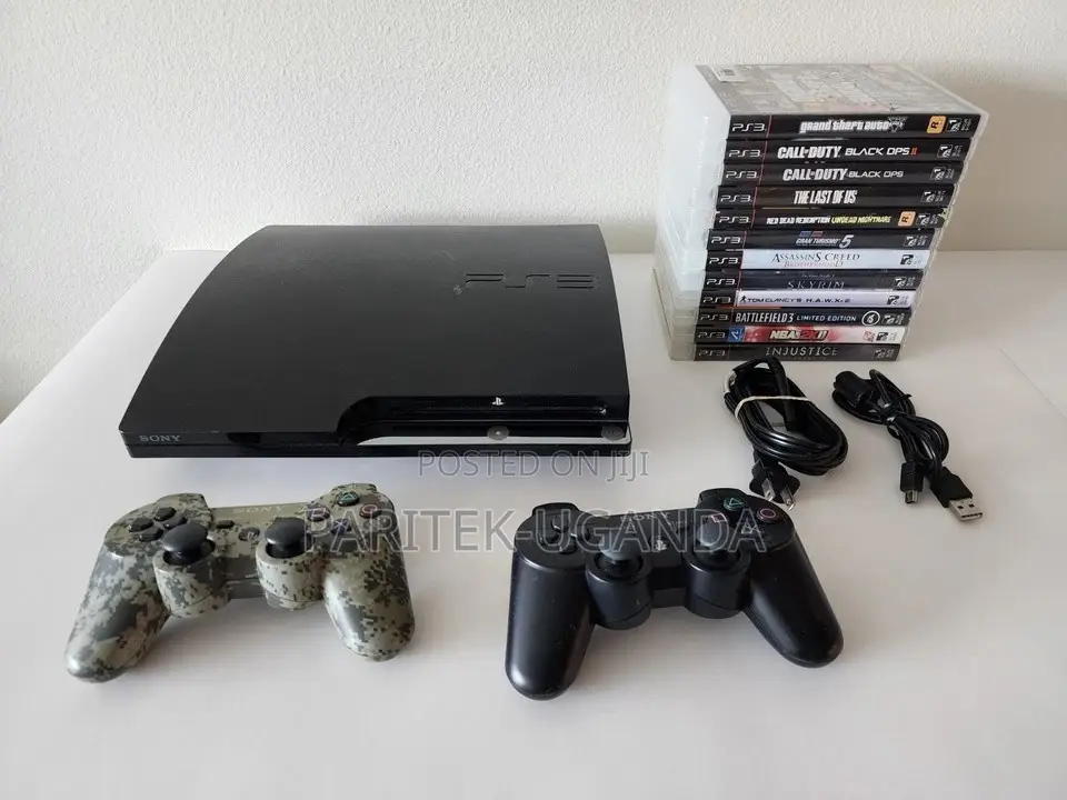Sony Playstation 3 Ps3 Slim Console (2501a) W/ 2 Controllers