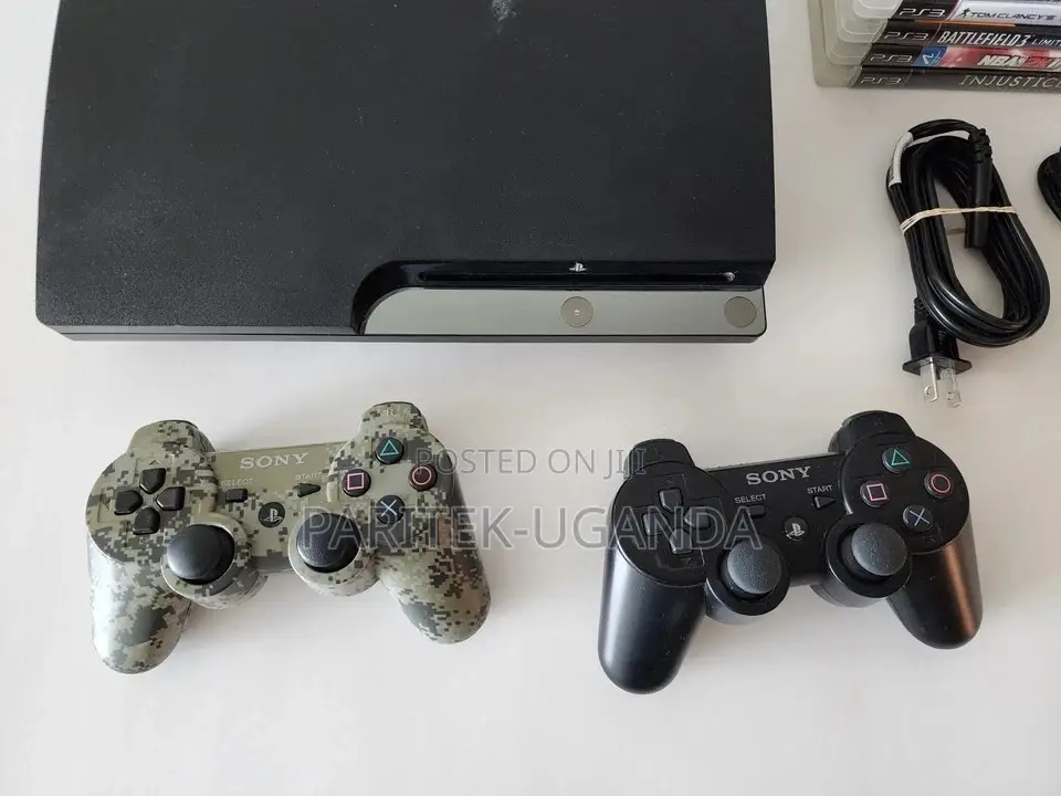 Sony Playstation 3 Ps3 Slim Console (2501a) W/ 2 Controllers