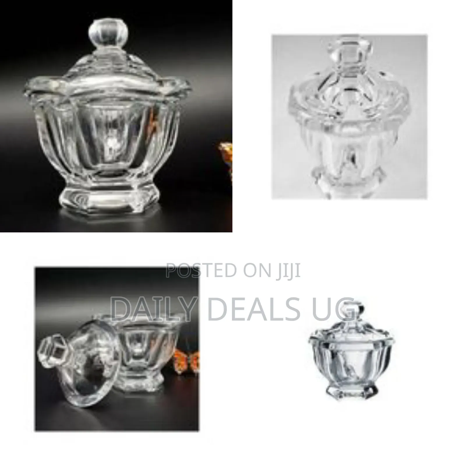Elegant Clear Glass Pedestal Serving Dish With Lid - Clear