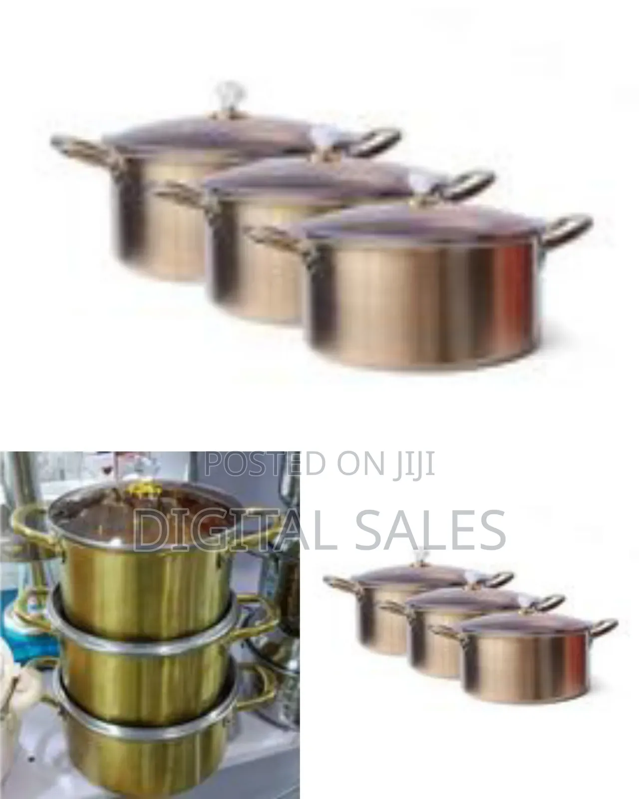 Set of 6 Stainless Steel Heavy Bottom Saucepan