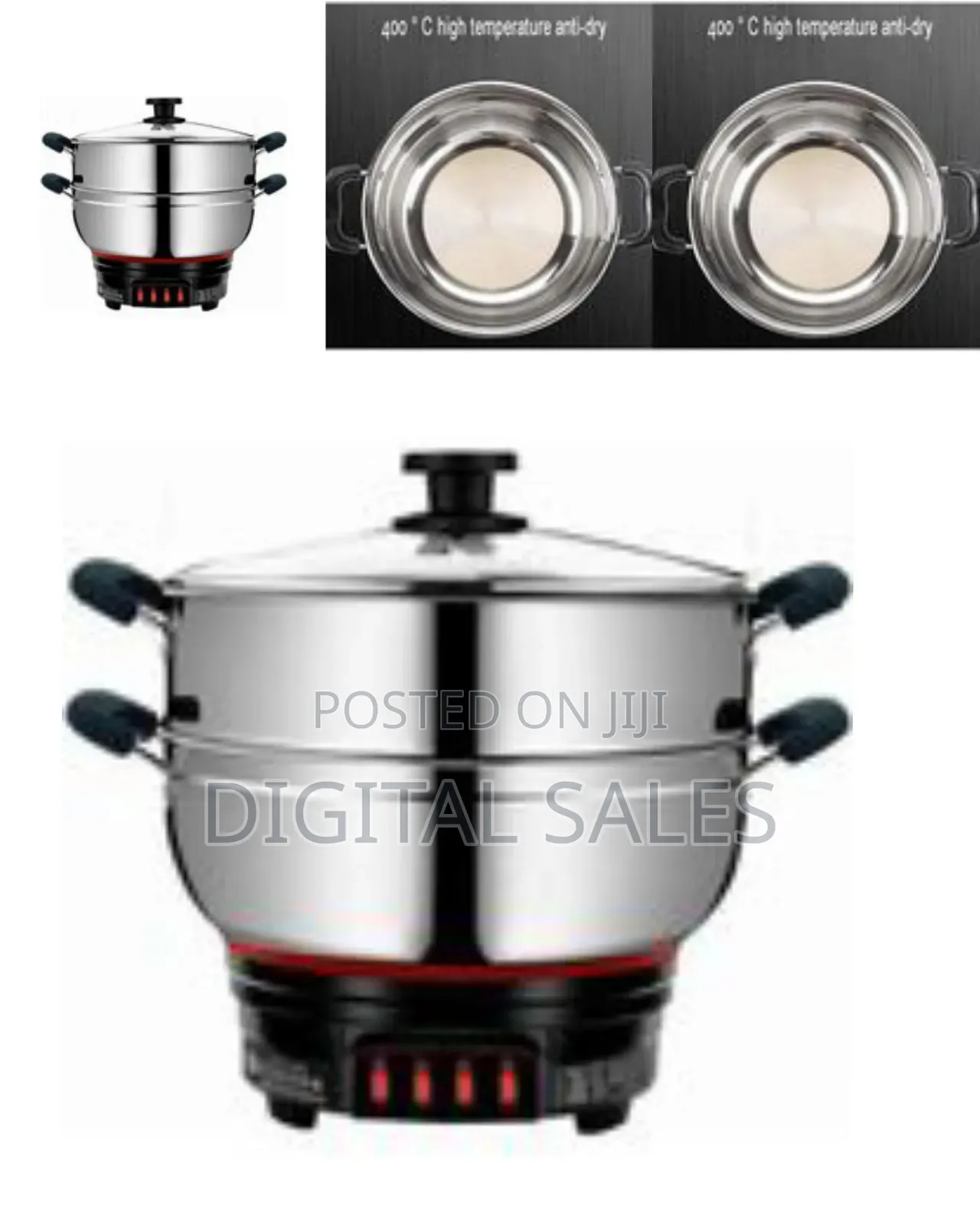 Multi-Tier Stainless Steel Electric Food Steamer and Cooker