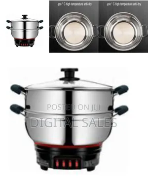 Multi-Tier Stainless Steel Electric Food Steamer and Cooker