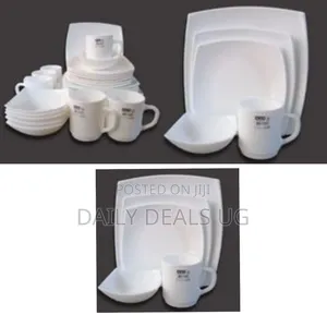 30 Piece Set of 6 Ceramic Dinner Plates, 6 Cups, 6 Bowls, 6 Side