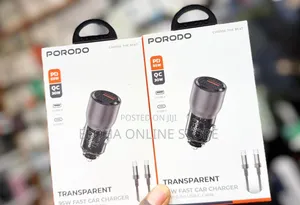 Porodo Transparent 95w Car Charger With 0.9m Usb-C Cable