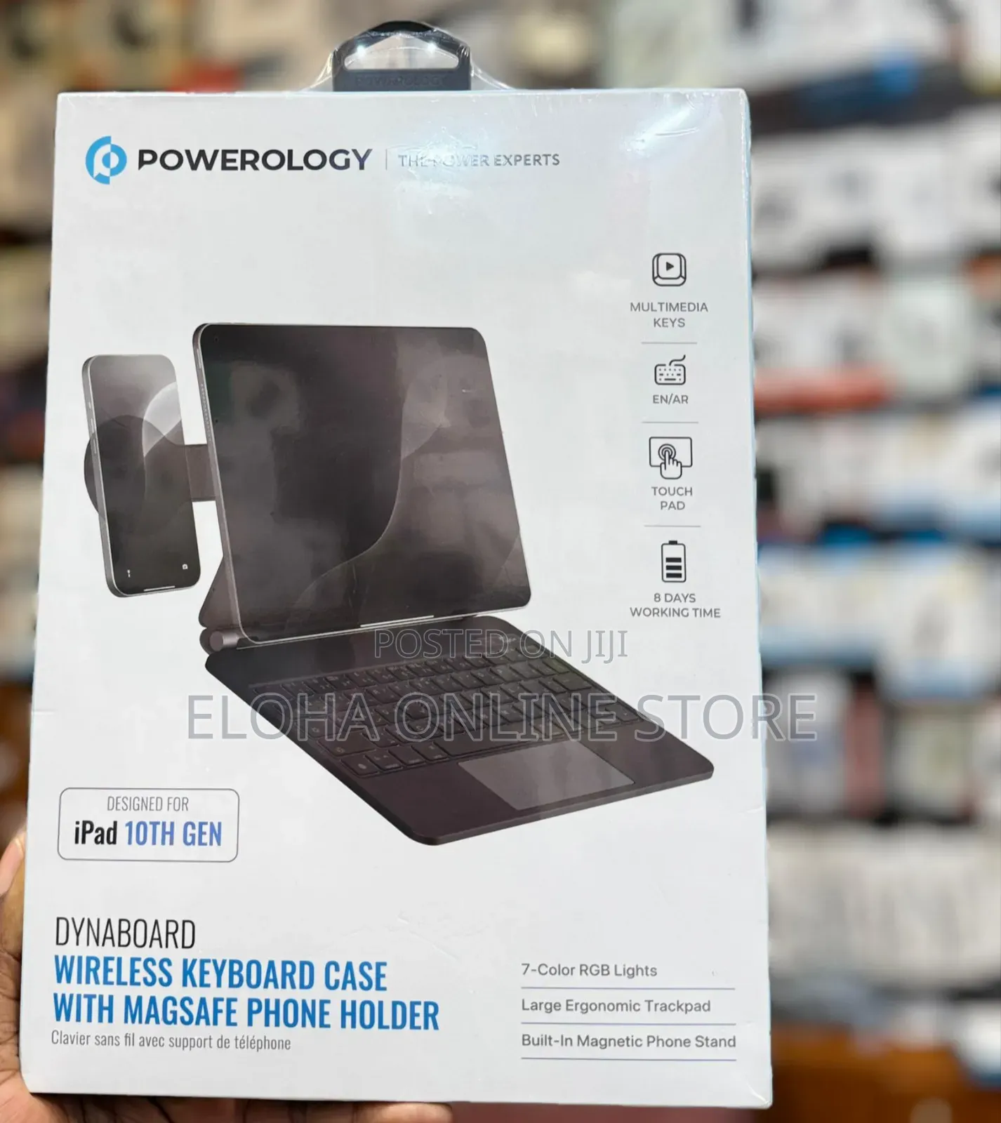 Powerology Dynaboard Wireless Keyboard Case With Magsafe Phone Holder