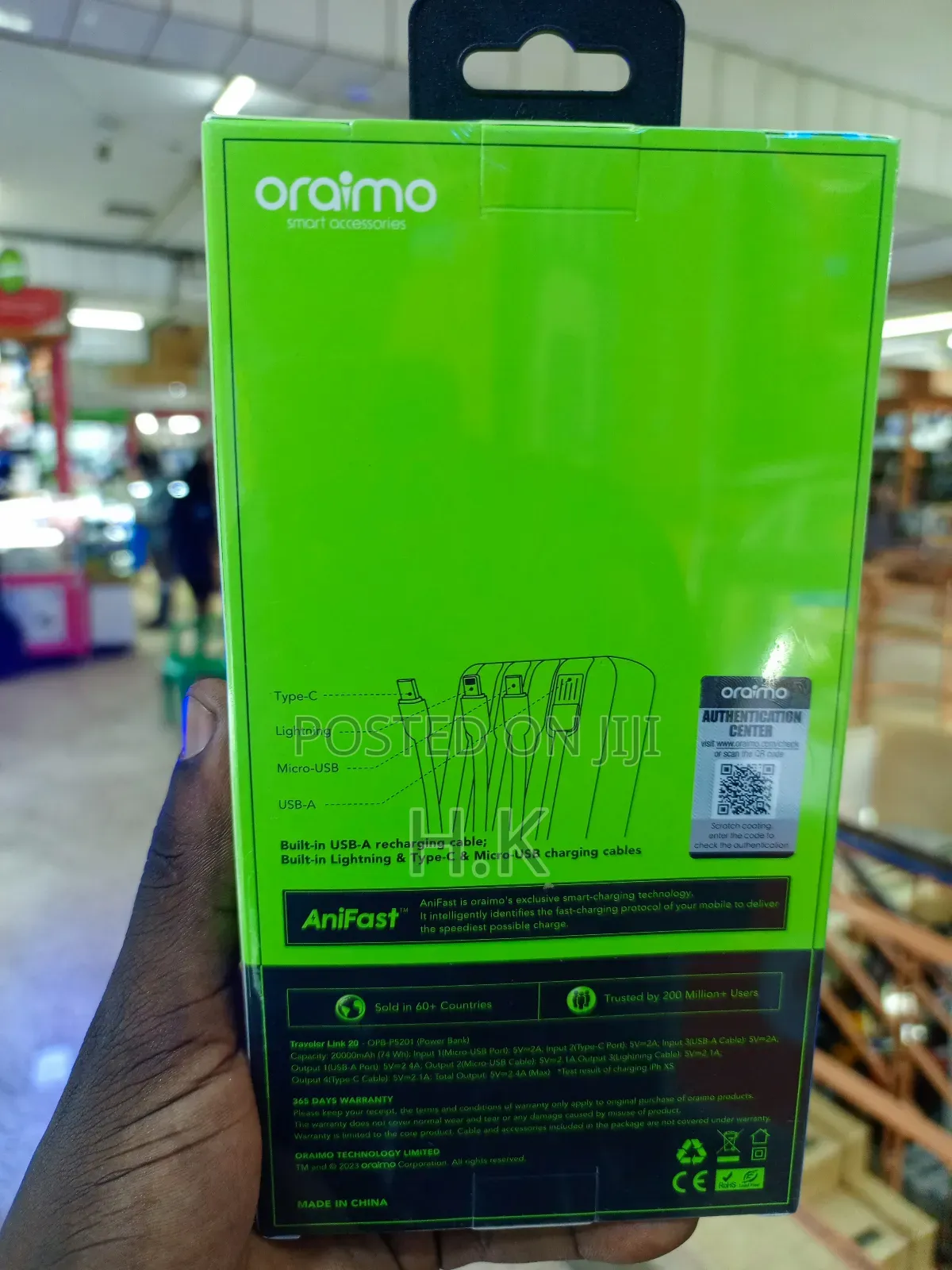 Oraimo Traveler Link 20 20000mah 12w Power Bank