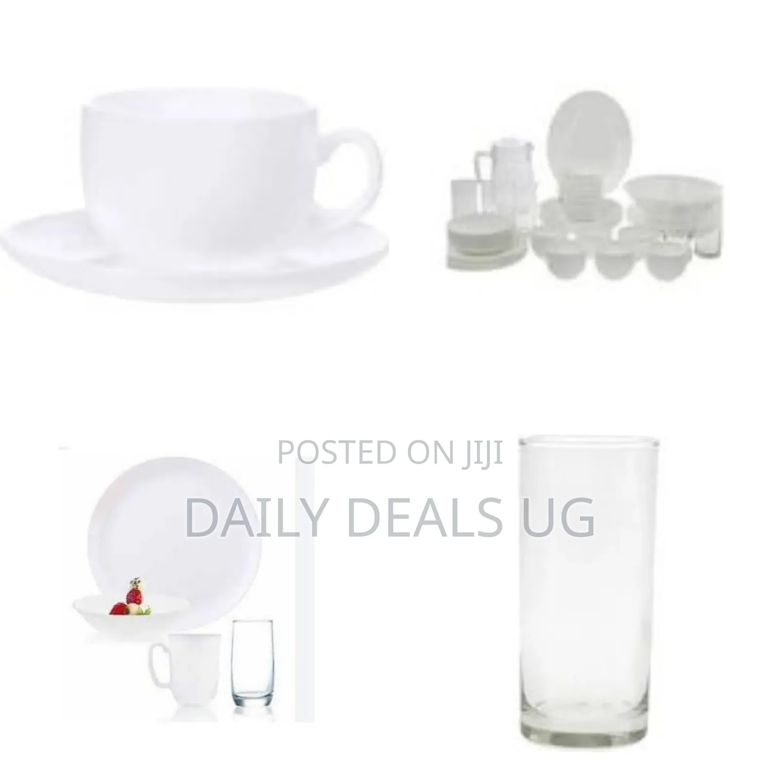 46-Piece Set of White Dinnerware