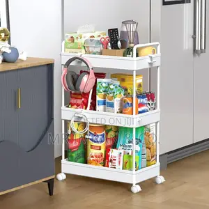Solejazz 3-Tier Rolling Storage Cart.