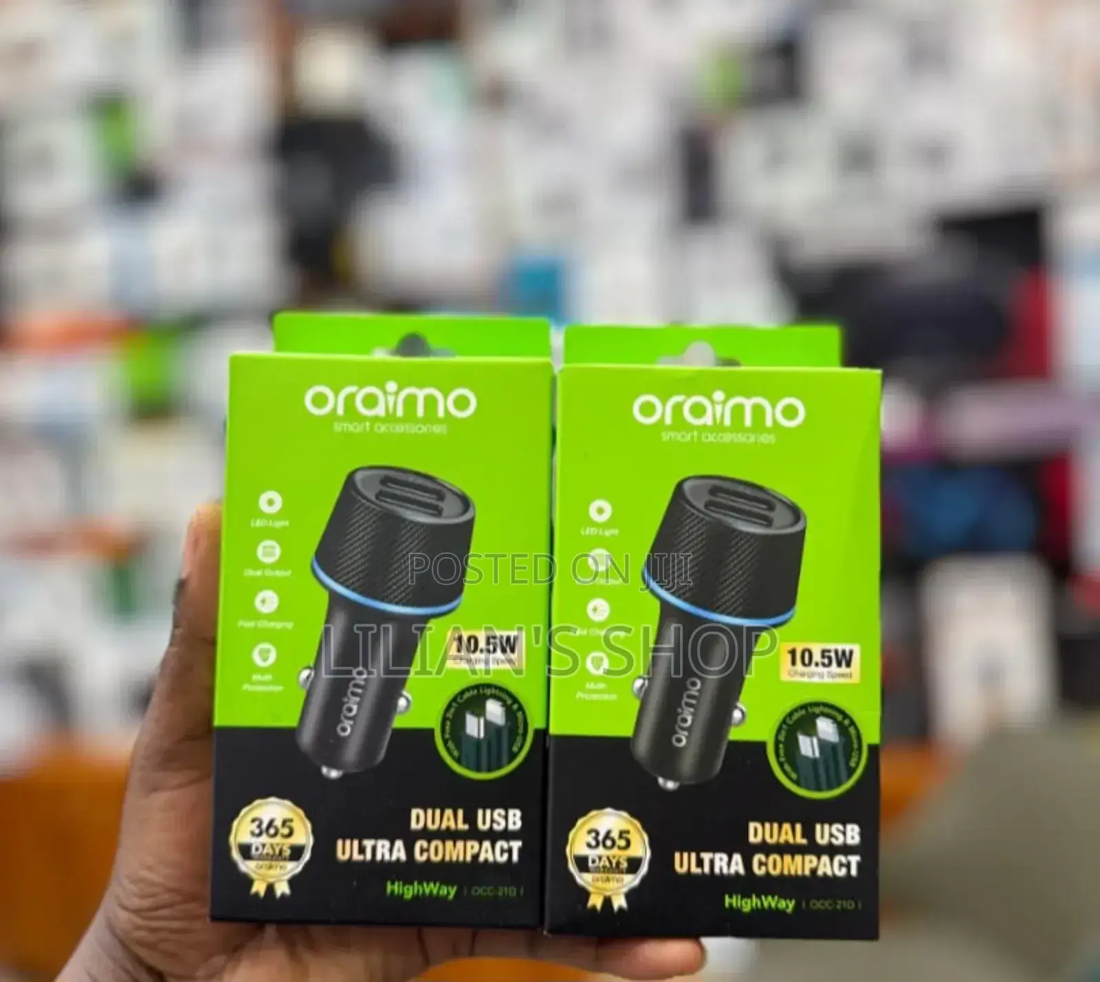 Oraimo Dual Usb Ultra Compact Car Charger