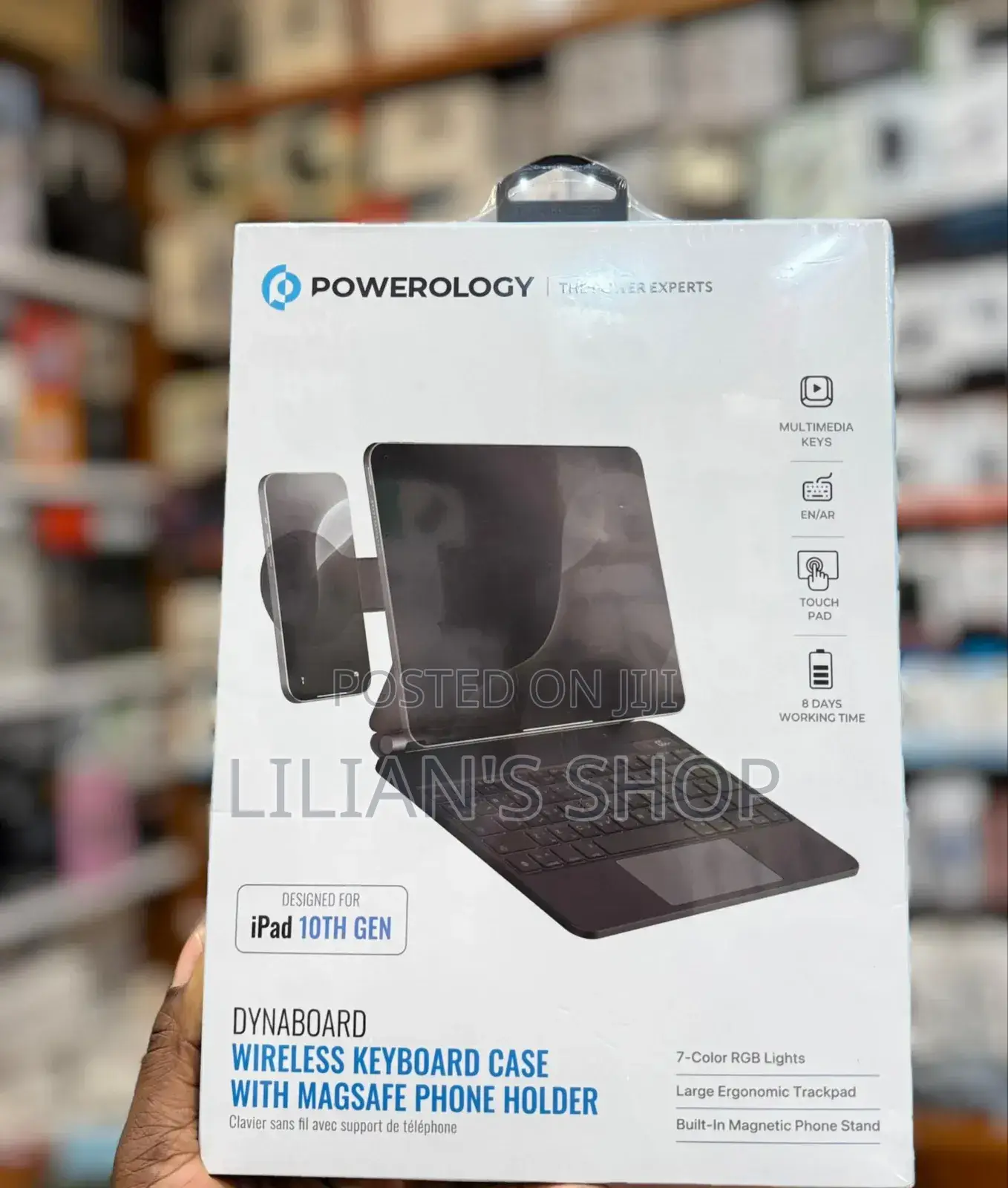 Powerology Dynaboard Wireless Keyboard Case With Magsafe Phone Holder