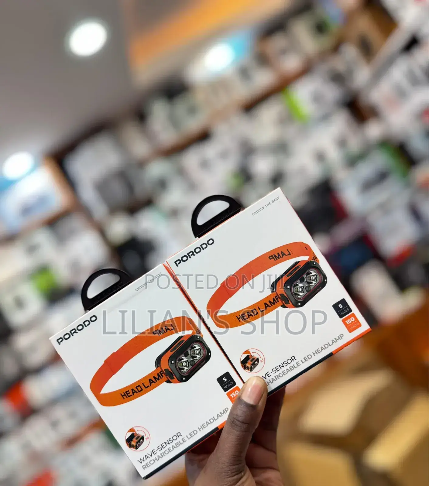 Porodo Wave-Sensor Rechargeable Led Headlamp
