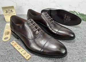 Original Men’S Dark Tan Renato Castello Cap-toe Oxford Leather Shoes