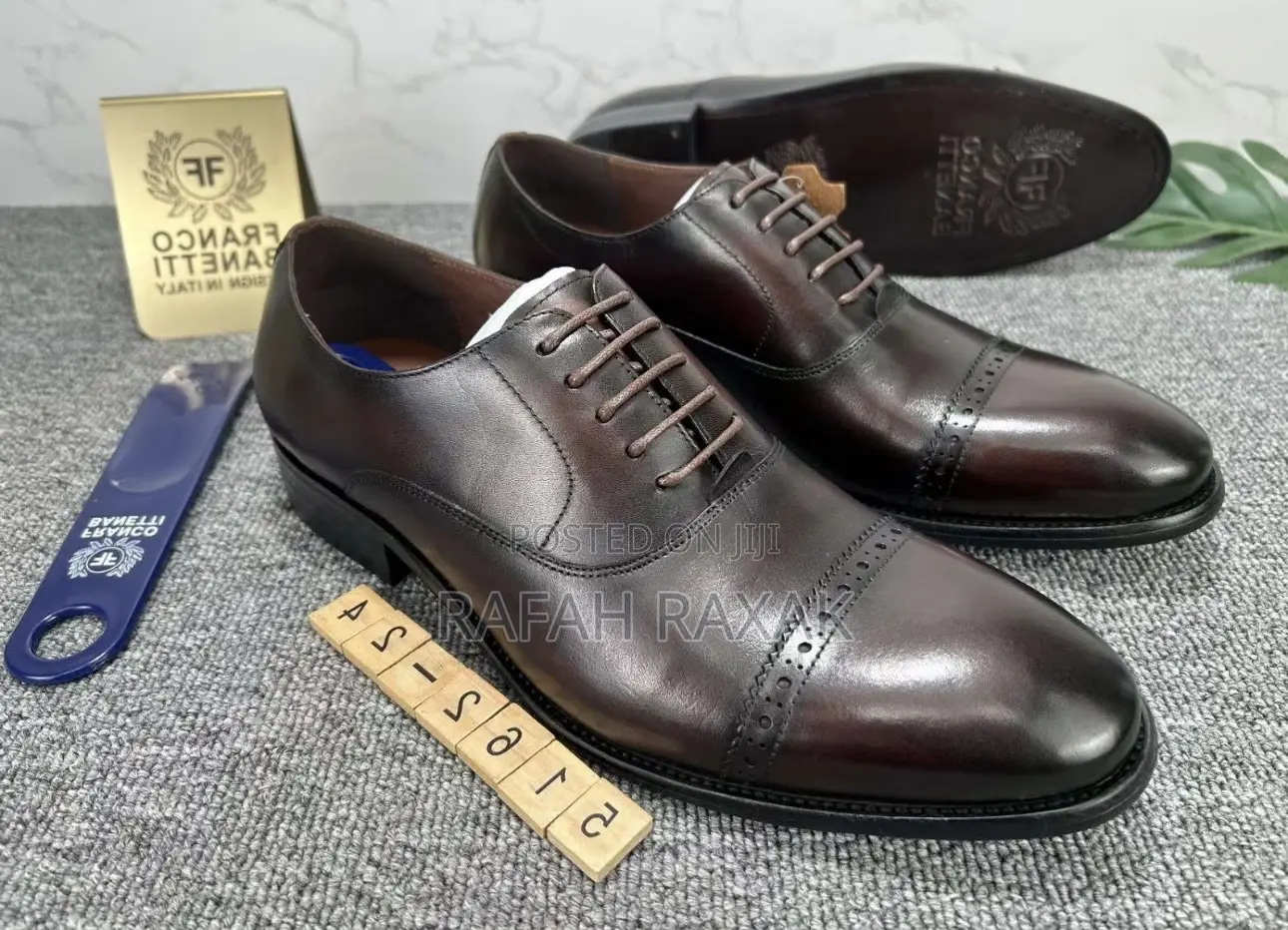 Men’S Dark Tan Franco Banetti Oxford Gentle Shoes