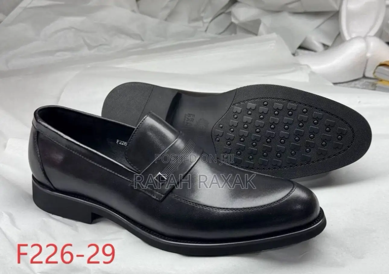 Men’S Black Franco Banetti Formal Leather Loafers