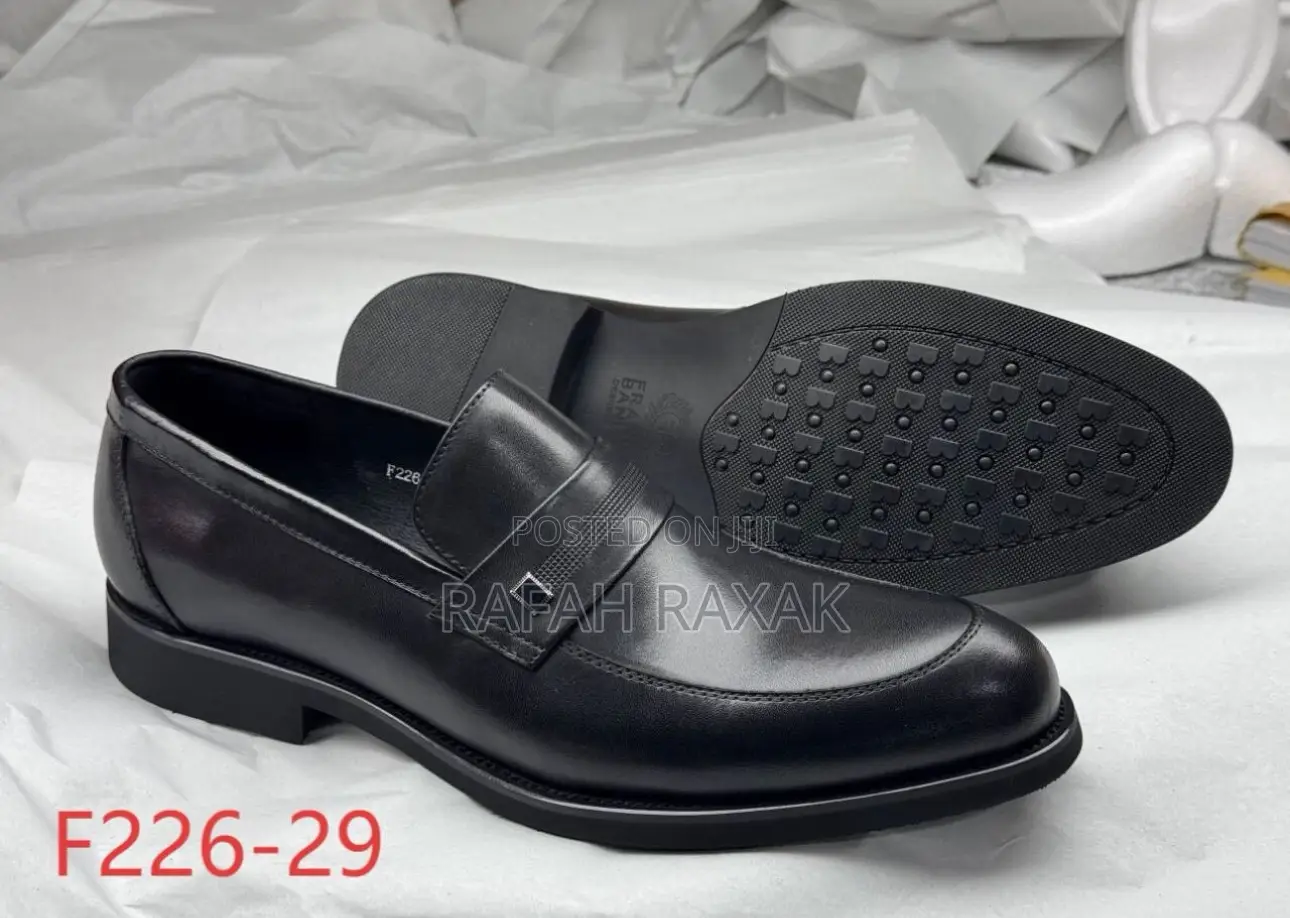 Men’S Black Franco Banetti Formal Leather Loafers