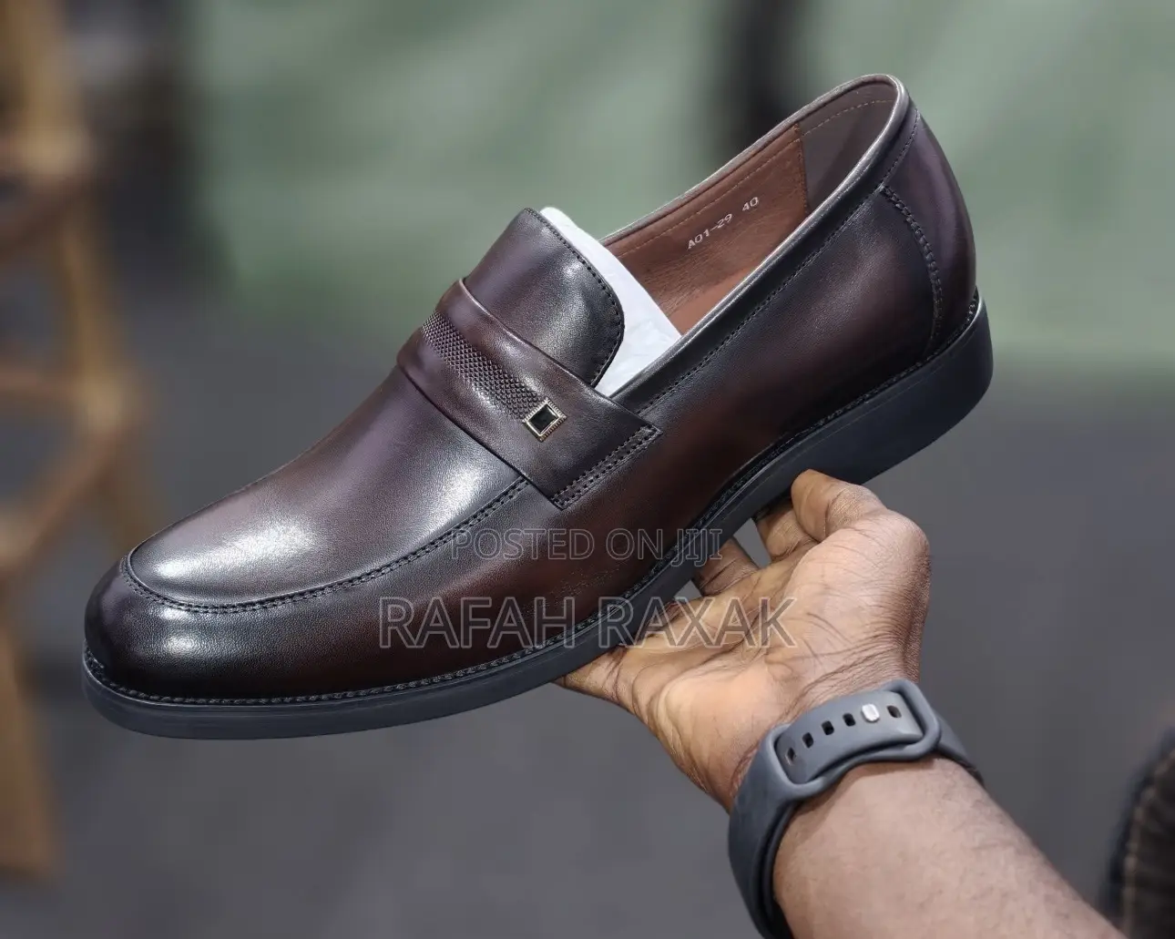 Original Men’S Dark Tan Franco Banetti Leather Loafers