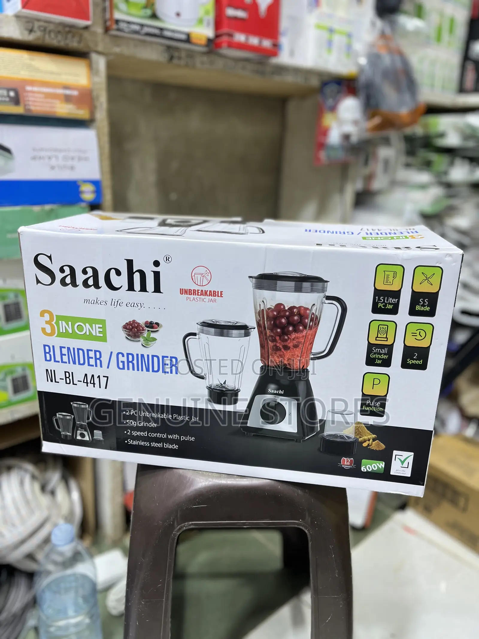 Saachi 3in1 Juice Blender With Unbreakable Jar