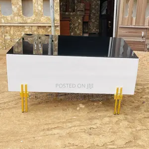 Center Table White and Black Glass