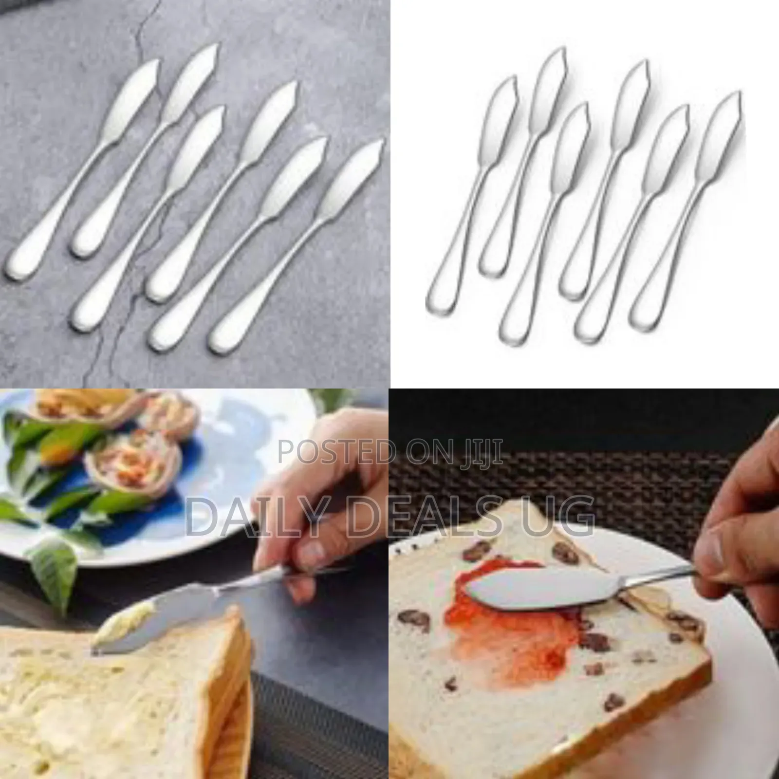 Set of 6 Stainless Steel Butter Spreaders / Knives