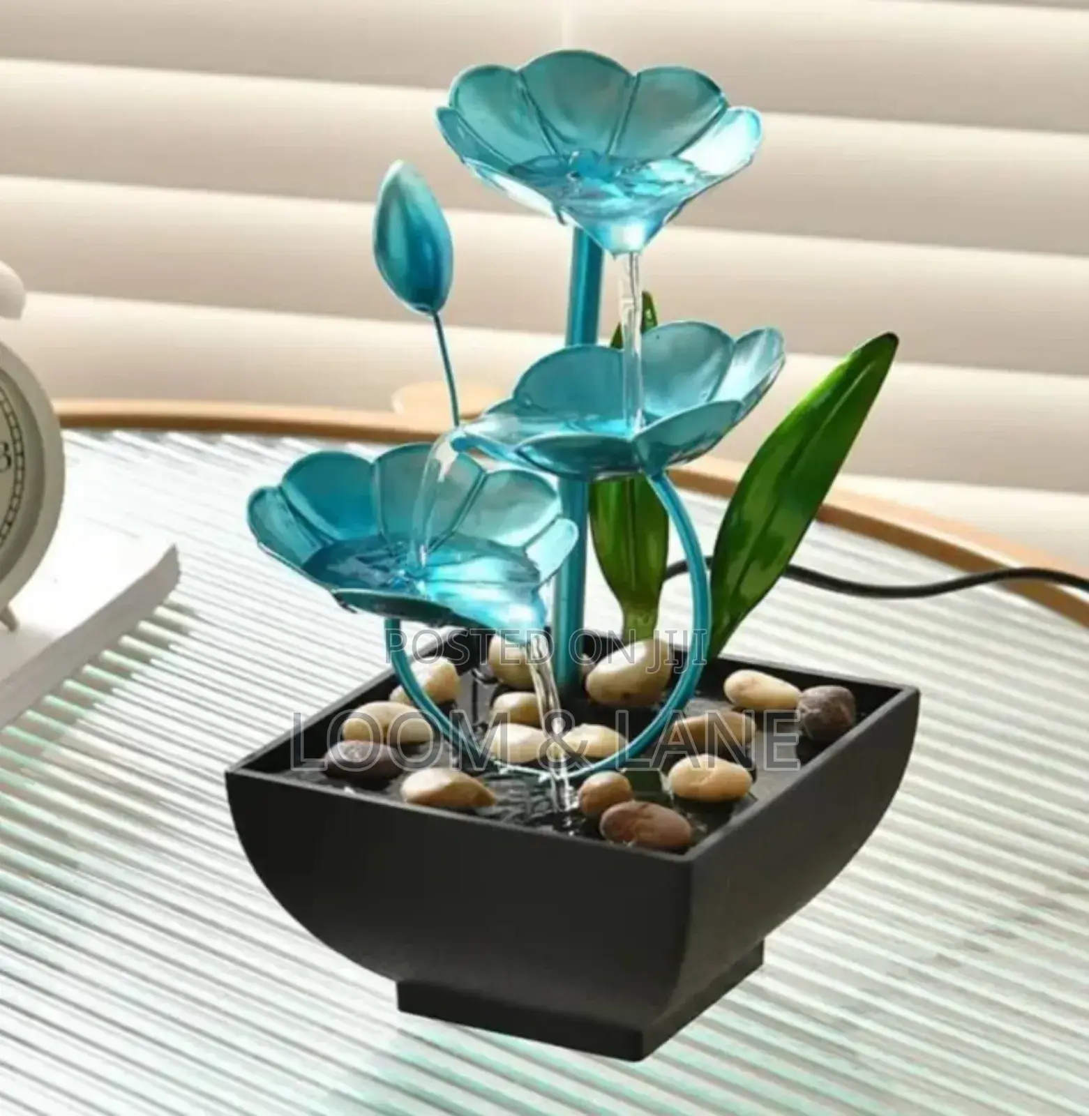 Blue Lotus Tabletop Water Fountain