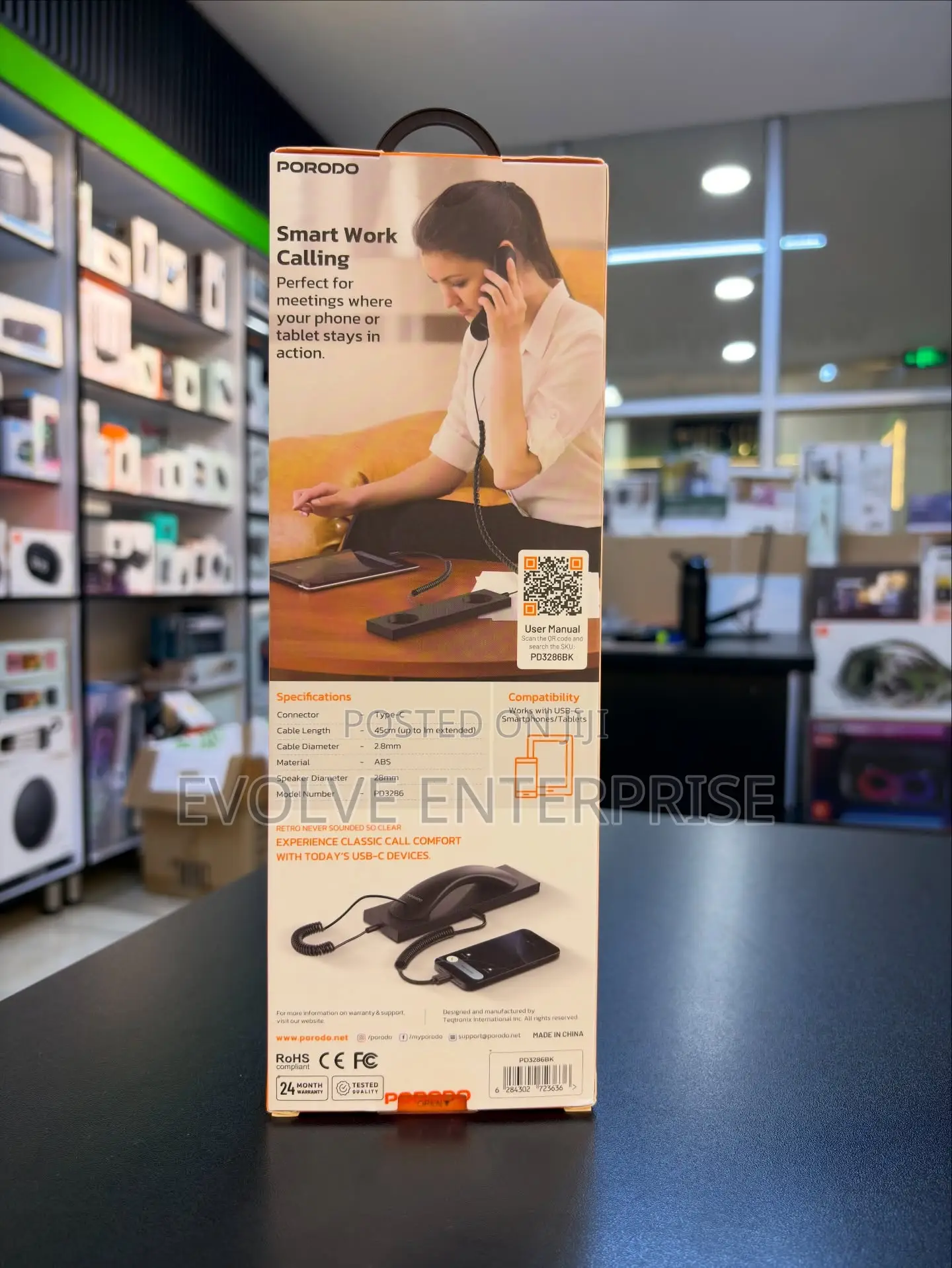 Porodo Retro Phone Handset (Usb-C)