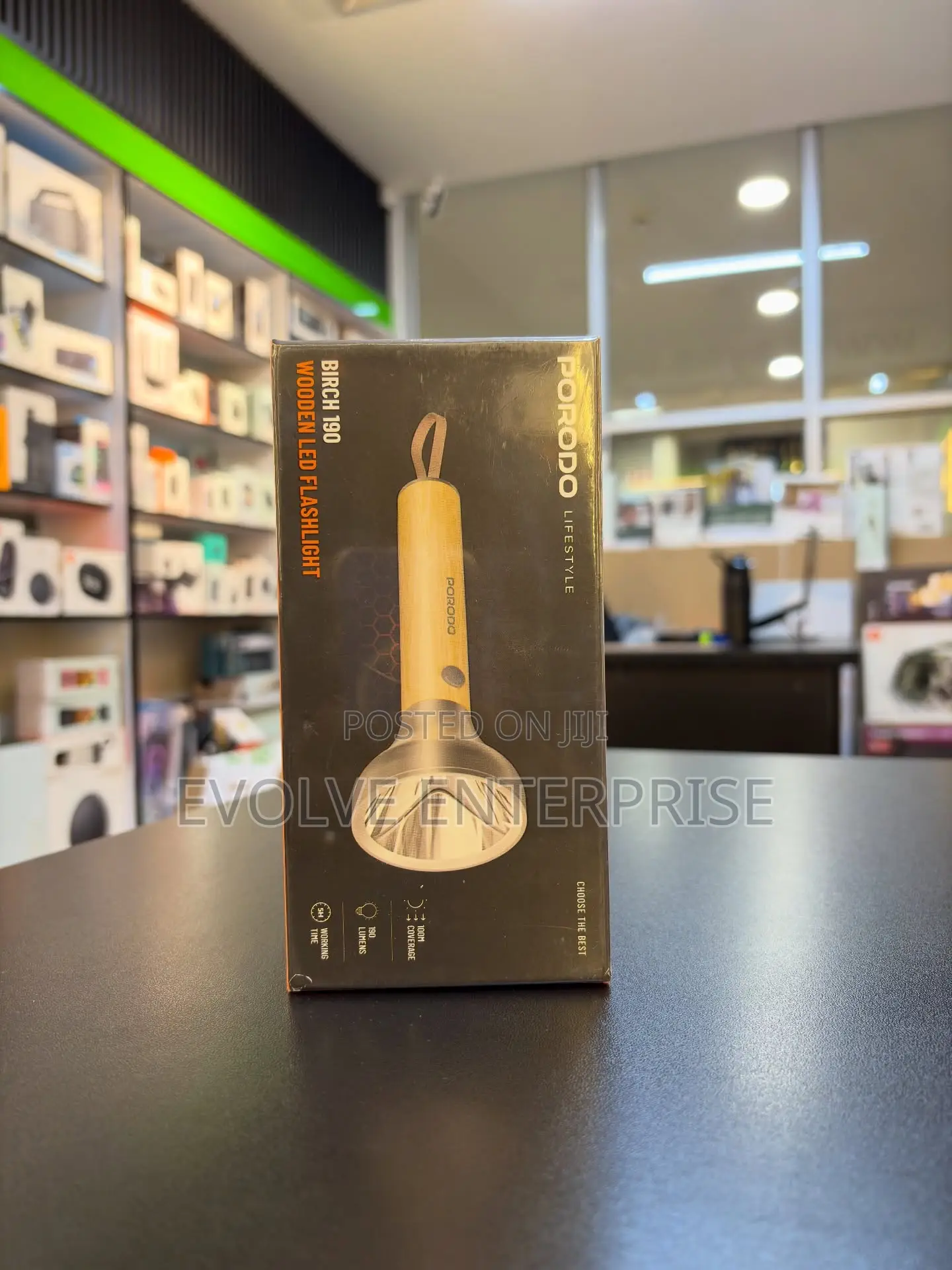 Porodo Birch 190 Wooden Led Flashlight