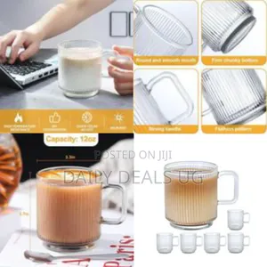 Set of 6 Glass Coffee Mugs