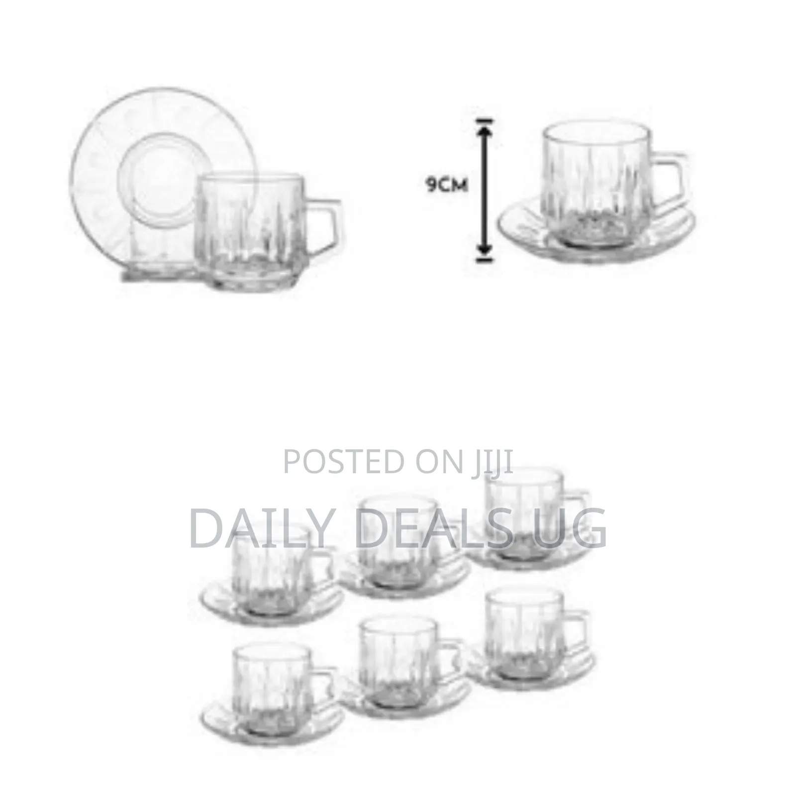 12 Pieces Set of Tea Glasses With Saucers