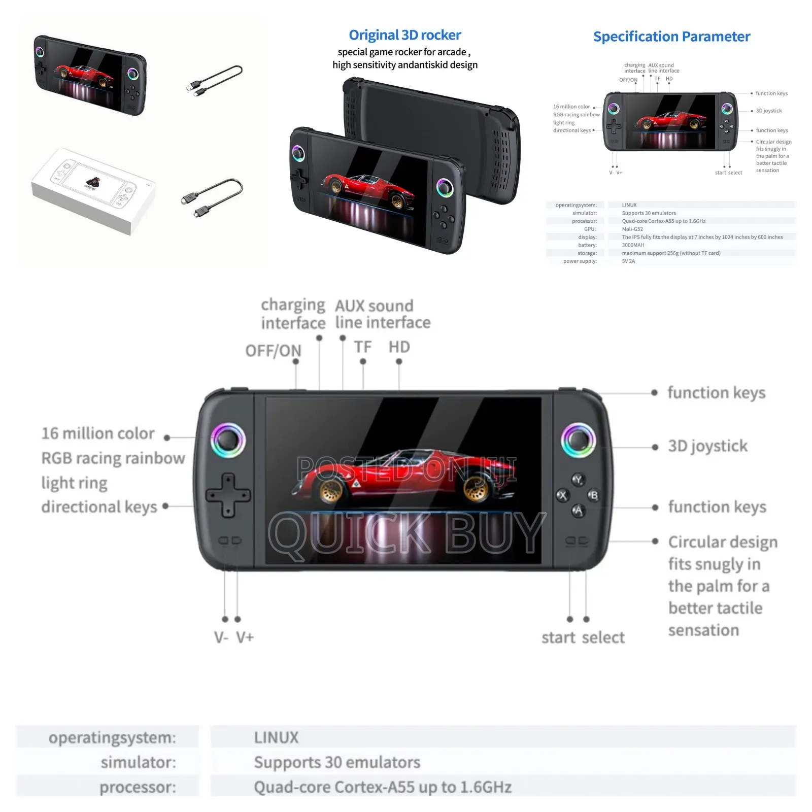 Sjgames M27 Portable Retro Handheld Gaming Console.
