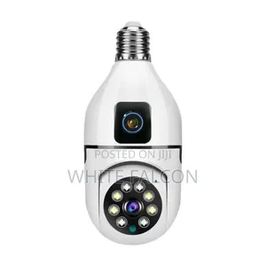 Dual Lens Bulb Camera E27 Full Color, Night Vision Auto Tracking
