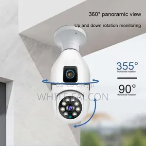 Dual Lens Bulb Camera E27 Full Color, Night Vision Auto Tracking