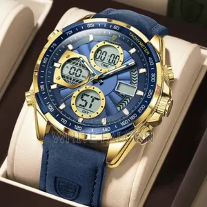 Poedagar E108 Multi-Functional Chronograph Leather Watch