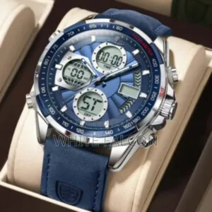 Poedagar E108 Multi-Functional Chronograph Leather Watch