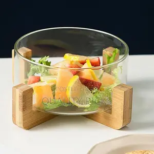 1pc of 28cm Transparent Dessert Glass Serving Tray