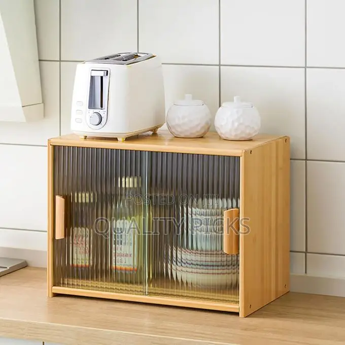 Bamboo Double Layer Countertop Large Bread Box