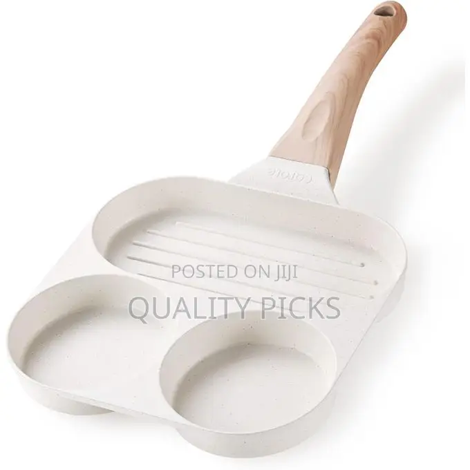 Gipp Non Stick Egg Omelette Pan - 3 Section Breakfast Frying Pan,