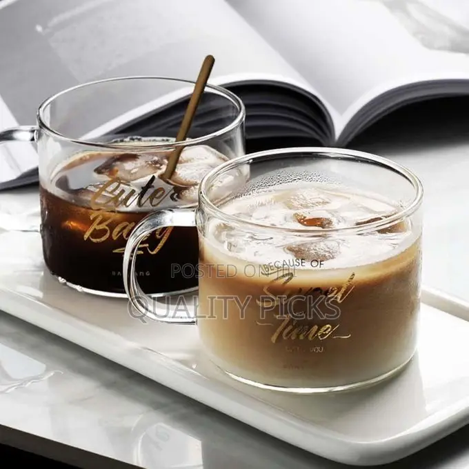 6 Piece of Glass Milk Drinking Mugs